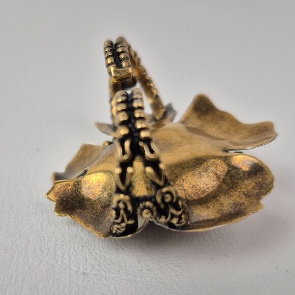 Gucci Enamel Flower Multi-Finger Cocktail Ring Size Medium - Picture 5 of 6